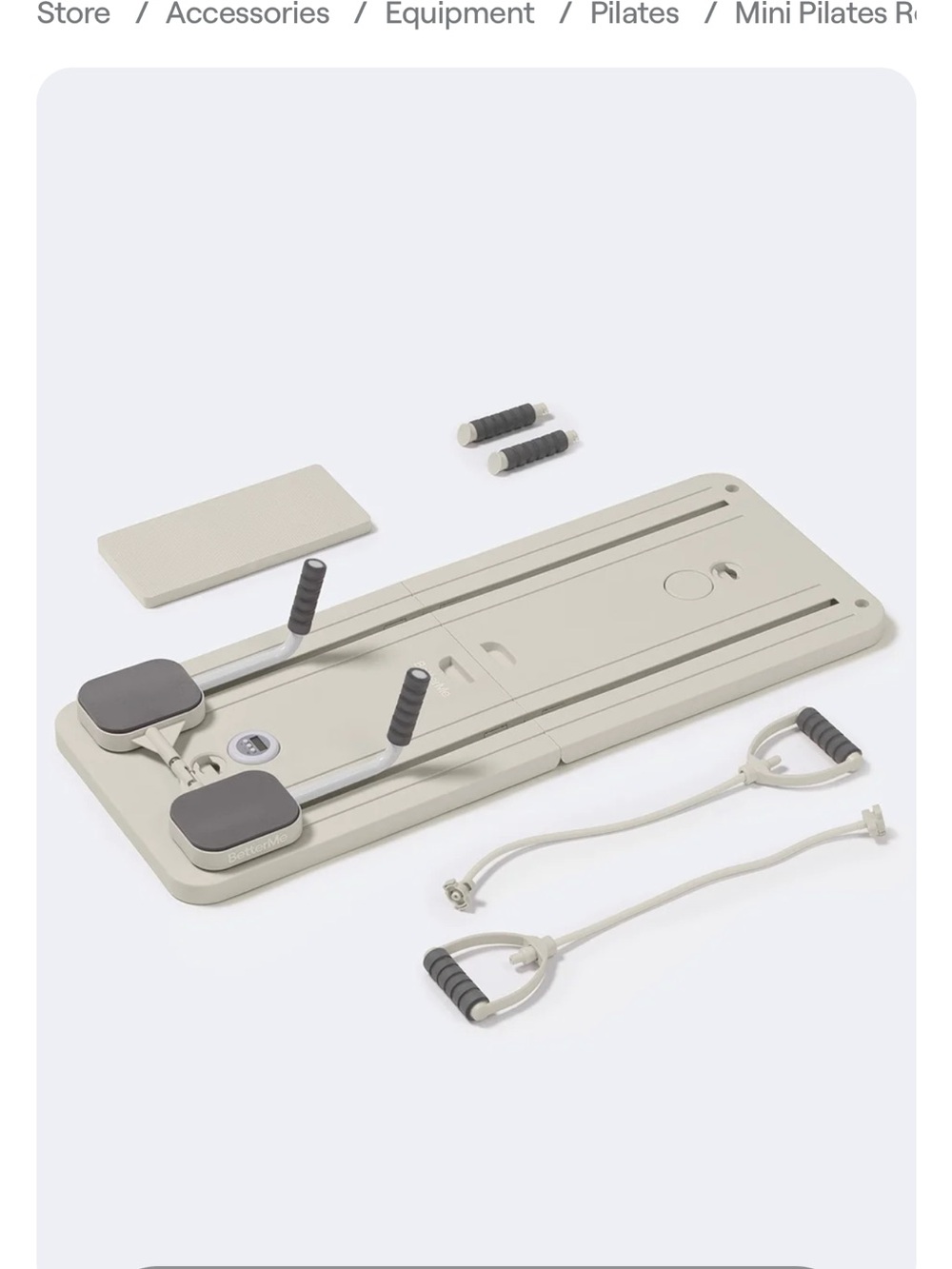 Foldable Pilates Reformer Board with Resistance Bands - Cream